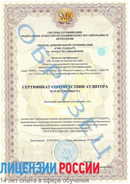 Образец сертификата соответствия аудитора №ST.RU.EXP.00006174-1 Нерюнгри Сертификат ISO 22000